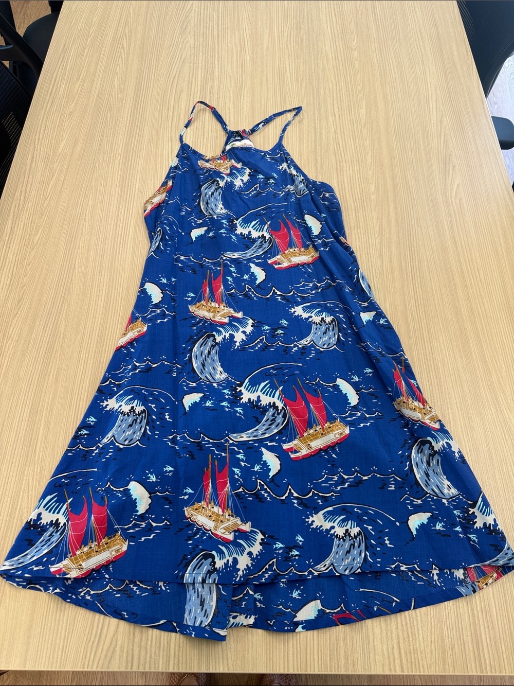 Navy Sailboat Print Strappy Sundress